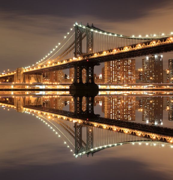 Фотообои Отражение Манхеттенского моста