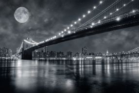 Фреска Огни Бруклинского моста под луной