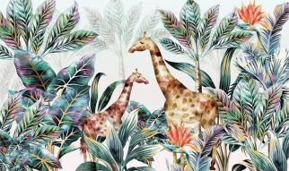 Фреска Жирафы среди кустов