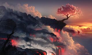 Фреска Лавовые водопады