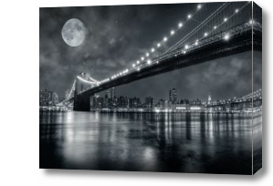 Картина Бруклинский мост черно белый