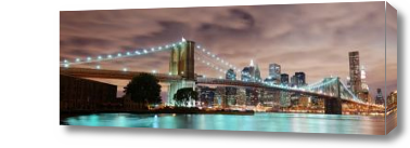 Картина Бруклинский мост в вечернем свете