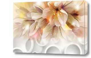 Картина 3Д Кольца с цветами
