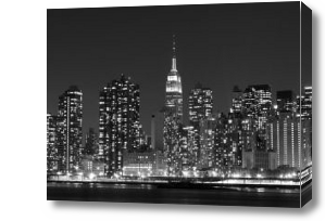 Картина Нью Йорк ночной черно белый